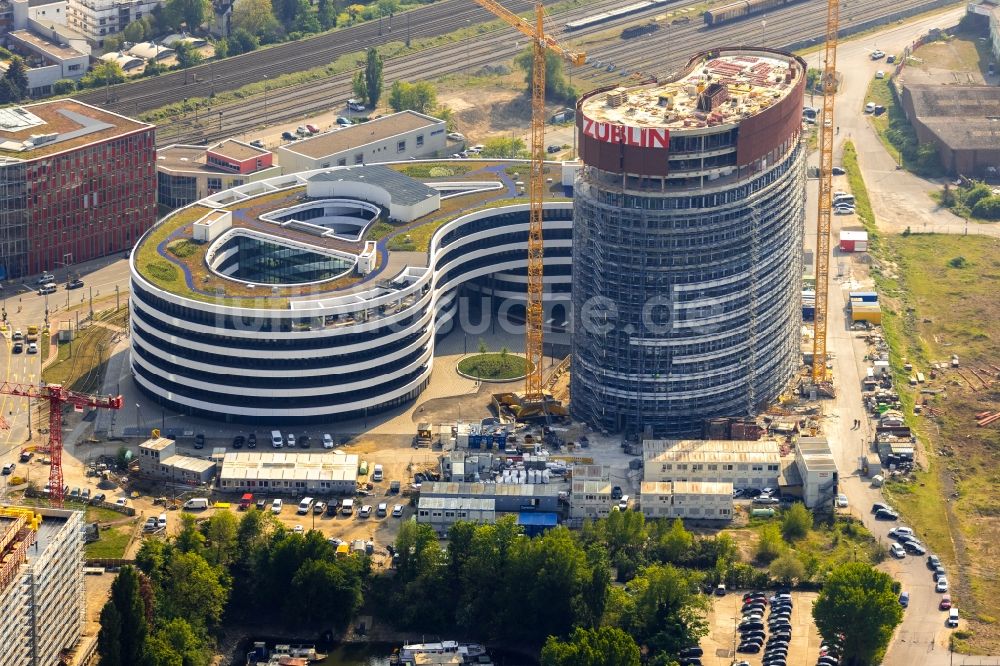 Düsseldorf aus der Vogelperspektive: Neubau trivago- Zentrale in Düsseldorf im Bundesland Nordrhein-Westfalen