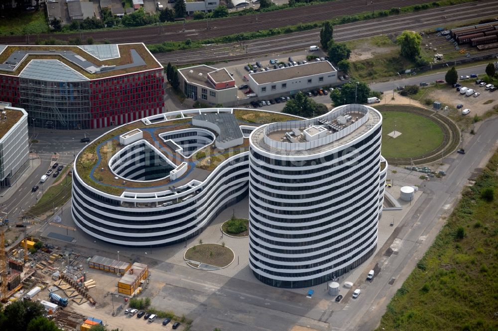 Luftaufnahme Düsseldorf - Neubau trivago- Zentrale in Düsseldorf im Bundesland Nordrhein-Westfalen