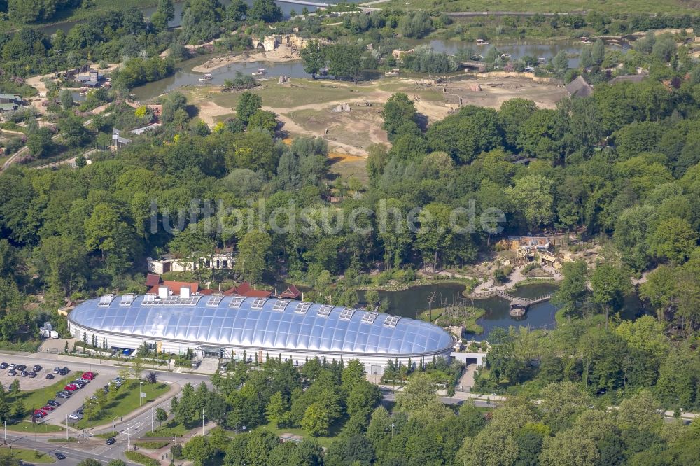 Luftbild Gelsenkirchen - Neubau des Tropenhaus in der ZOOM - Erlebniswelt Gelsenkirchen in Nordrhein-Westfalen