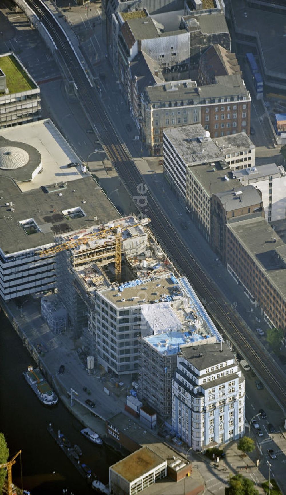 Luftbild Hamburg - Neubau und Umbau von Bürogebäuden am Rödingsmarkt Hamburg