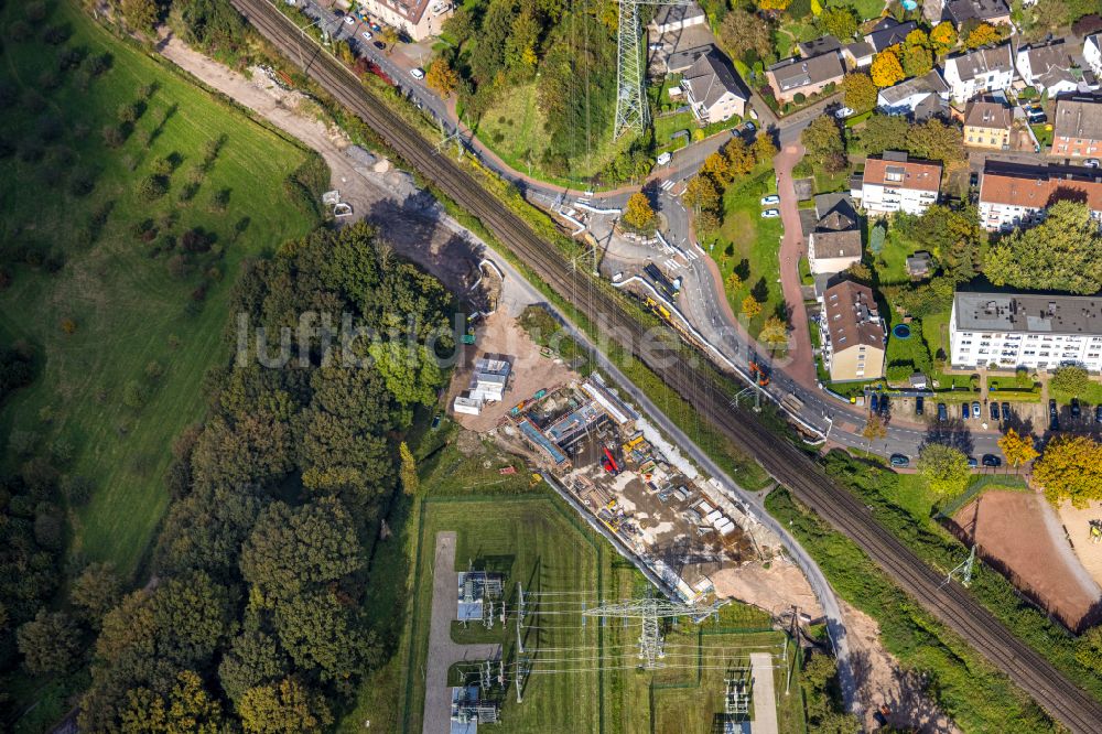 Luftaufnahme Dinslaken - Neubau eines Umspannwerkes in Dinslaken im Bundesland Nordrhein-Westfalen, Deutschland