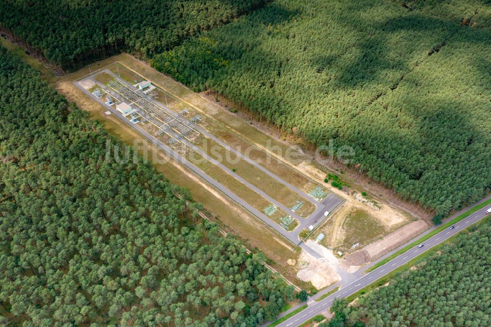 Luftbild Freienbrink - Neubau eines Umspannwerkes in Freienbrink im Bundesland Brandenburg, Deutschland