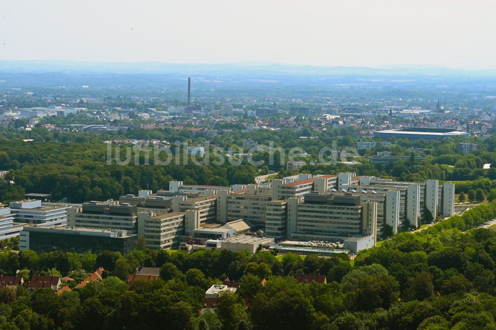 Bielefeld von oben - Neubau im Universitäts- Bereich in Bielefeld im Bundesland Nordrhein-Westfalen, Deutschland