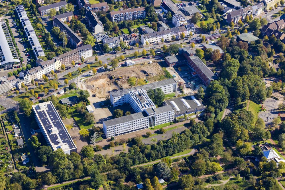 Luftaufnahme Düsseldorf - Neubau im Universitäts- Bereich in Düsseldorf im Bundesland Nordrhein-Westfalen, Deutschland