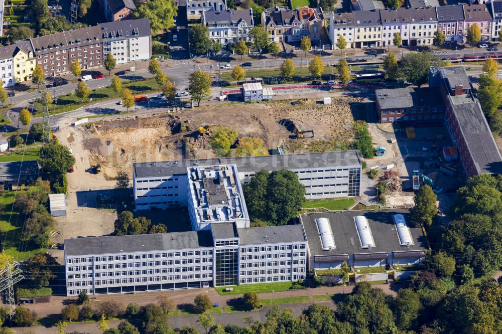 Düsseldorf von oben - Neubau im Universitäts- Bereich in Düsseldorf im Bundesland Nordrhein-Westfalen, Deutschland