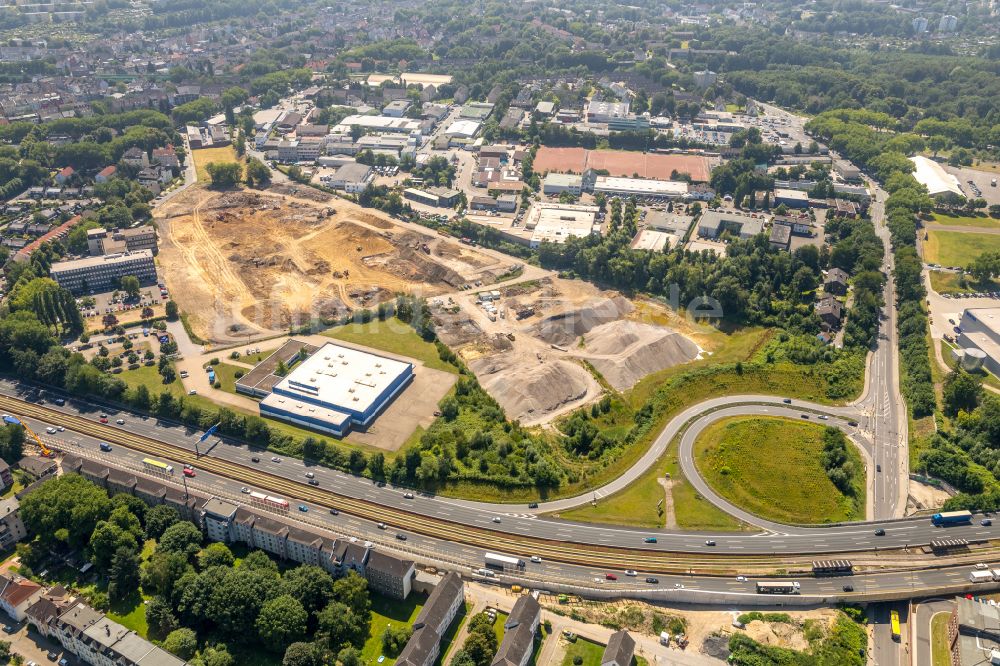 Luftbild Essen - Neubau des Unternehmens- Verwaltungsgebäude ALDI-Nord Campus in Essen im Bundesland Nordrhein-Westfalen, Deutschland