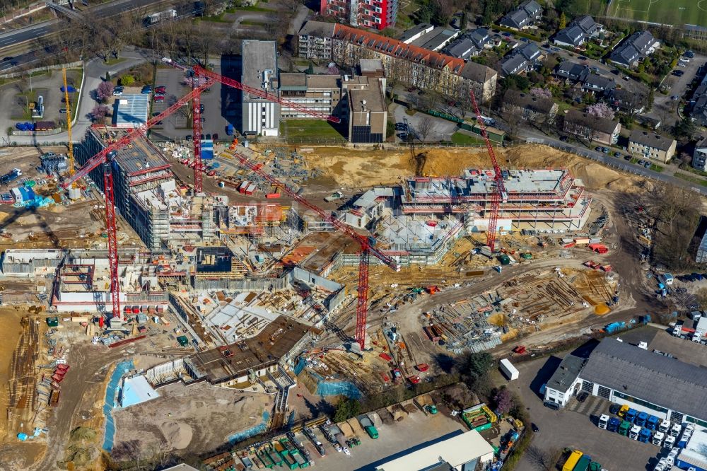 Luftbild Essen - Neubau des Unternehmens-Verwaltungsgebäude ALDI-Nord Campus in Essen im Bundesland Nordrhein-Westfalen, Deutschland