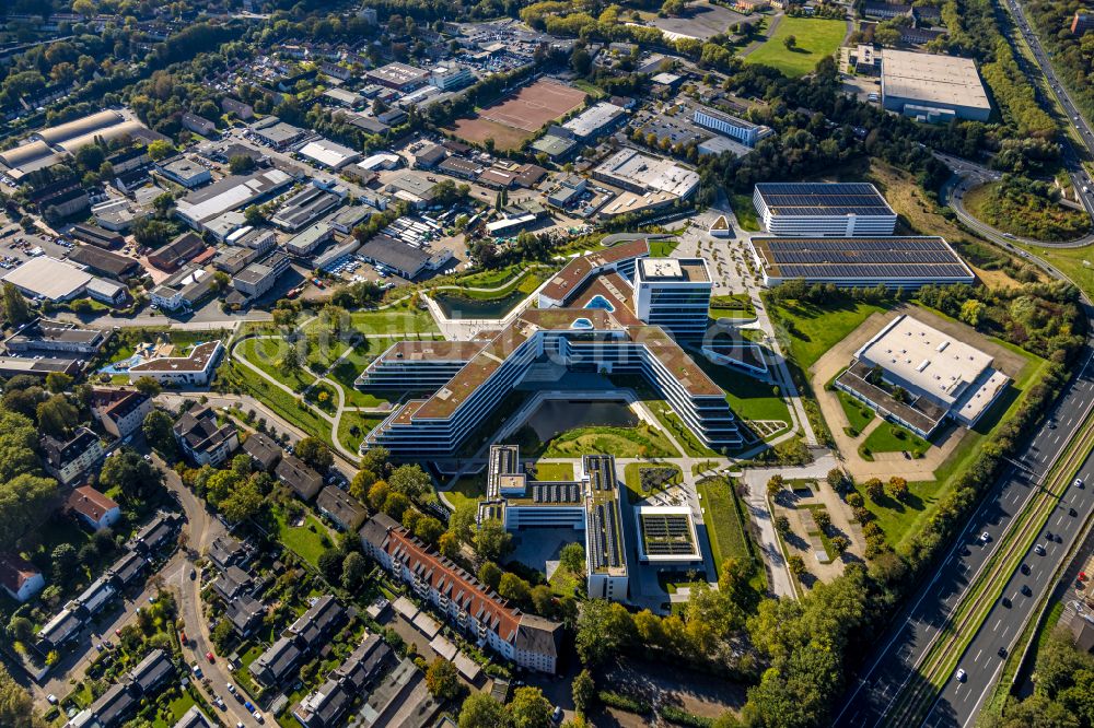 Luftbild Essen - Neubau des Unternehmens- Verwaltungsgebäude ALDI-Nord Campus in Essen im Bundesland Nordrhein-Westfalen, Deutschland