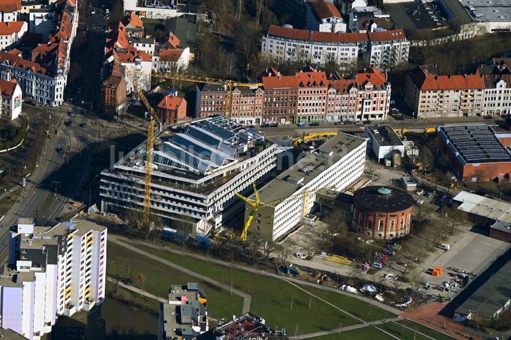 Hannover aus der Vogelperspektive: Neubau des Unternehmens-Verwaltungsgebäude der enercity Konzernzentrale in Hannover im Bundesland Niedersachsen, Deutschland