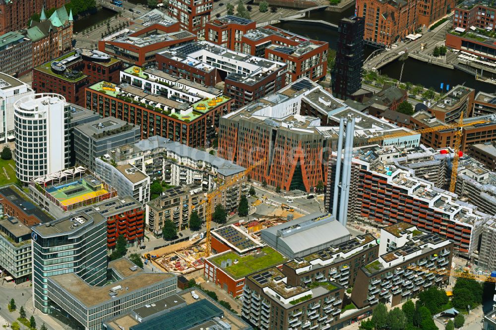 Hamburg von oben - Neubau des Unternehmens-Verwaltungsgebäude der HafenCity Hamburg GmbH in Hamburg, Deutschland