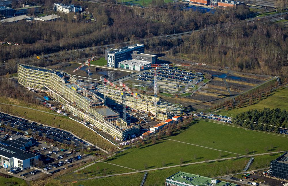 Luftbild Dortmund - Neubau des Unternehmens-Verwaltungsgebäude der Materna Information & Communications SE in Dortmund im Bundesland Nordrhein-Westfalen, Deutschland