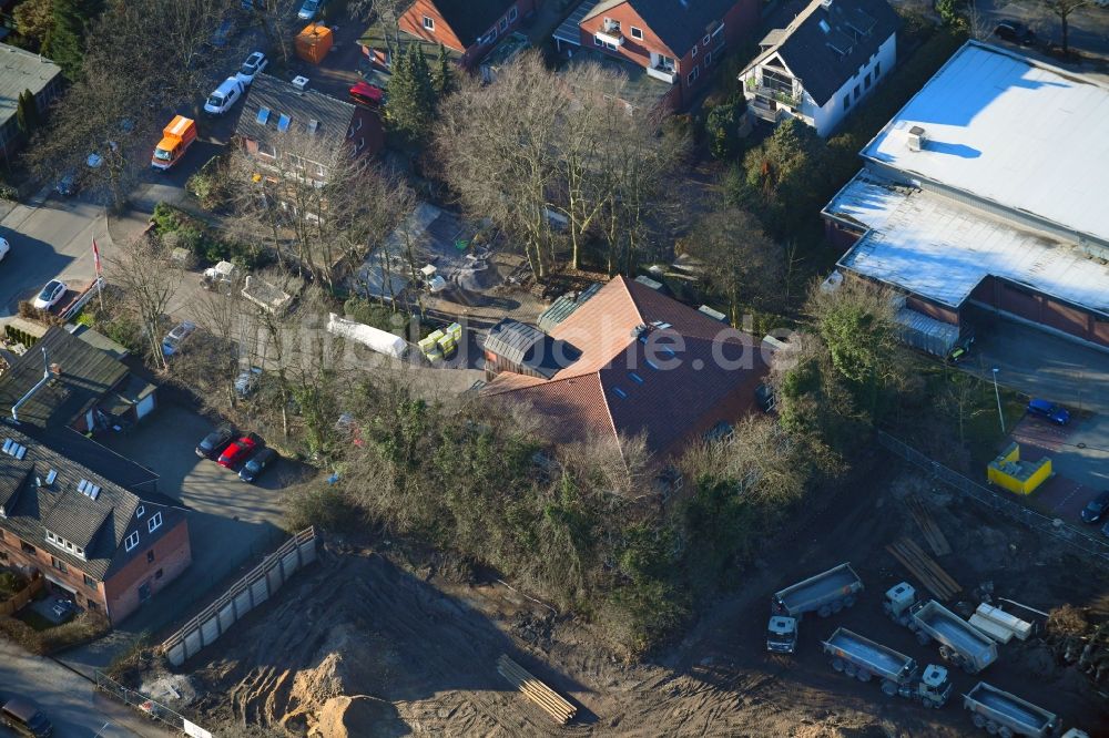 Luftbild Hamburg - Neubau des Unternehmens-Verwaltungsgebäude der Ppw Polyplan Werkzeuge GmbH im Ortsteil Schnelsen in Hamburg, Deutschland