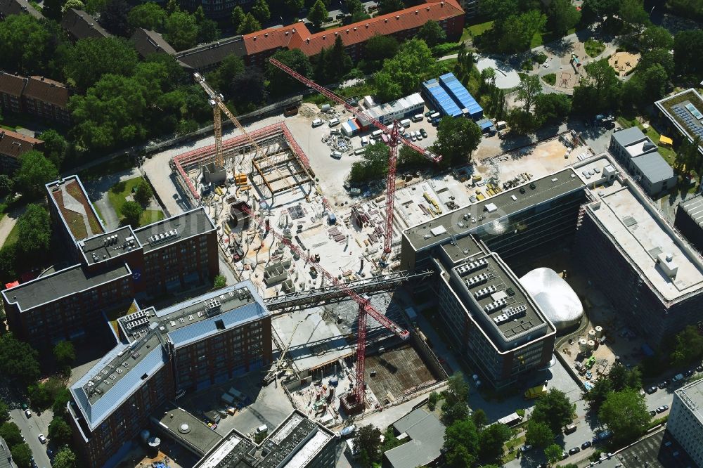 Luftbild Hamburg - Neubau des Unternehmens-Verwaltungsgebäude Zentrale der Beiersdorf AG in Eimsbüttel in Hamburg, Deutschland