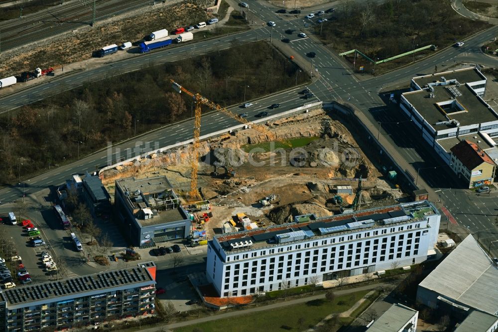 Luftbild Nürnberg - Neubau des Verwaltungsgebäude des Finanzdienstleistungs- Unternehmens Evenord- Bank in Nürnberg im Bundesland Bayern, Deutschland