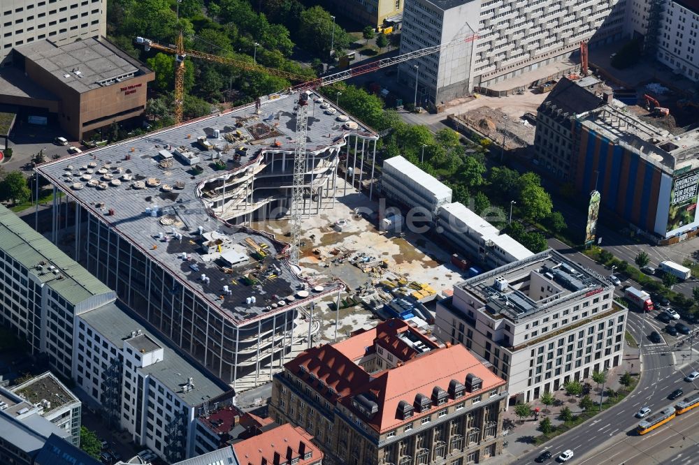 Leipzig aus der Vogelperspektive: Neubau des Verwaltungsgebäude des Finanzdienstleistungs- Unternehmens SAB - Sächsische Aufbaubank in Leipzig im Bundesland Sachsen, Deutschland