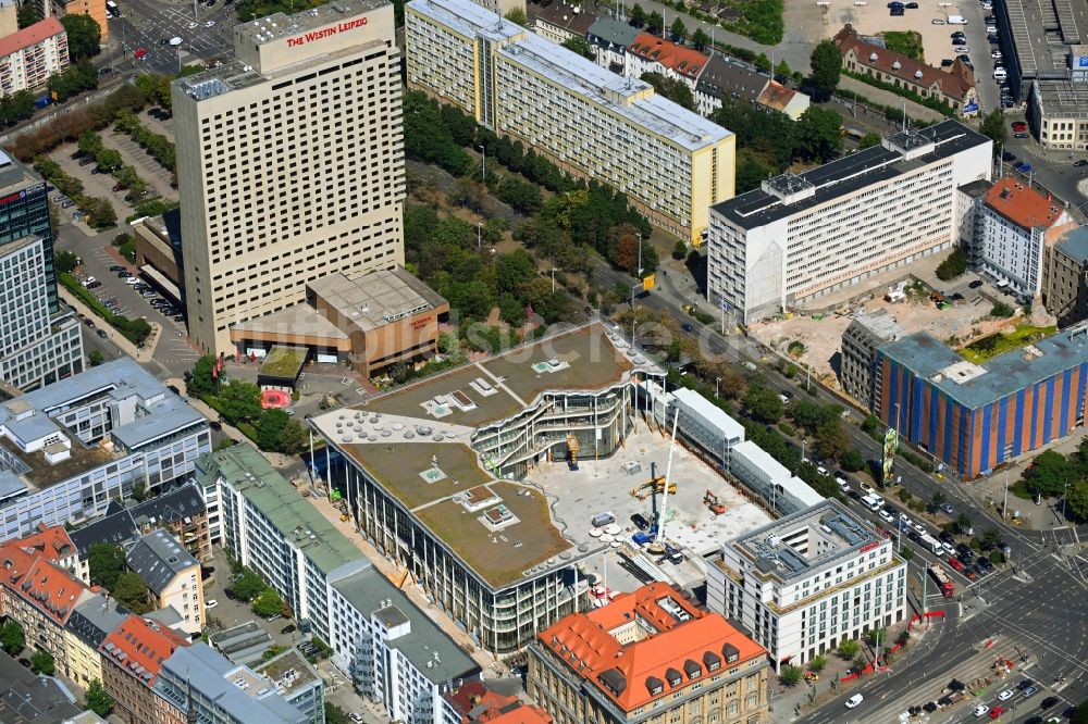 Luftaufnahme Leipzig - Neubau des Verwaltungsgebäude SAB - Sächsische Aufbaubank in Leipzig im Bundesland Sachsen, Deutschland