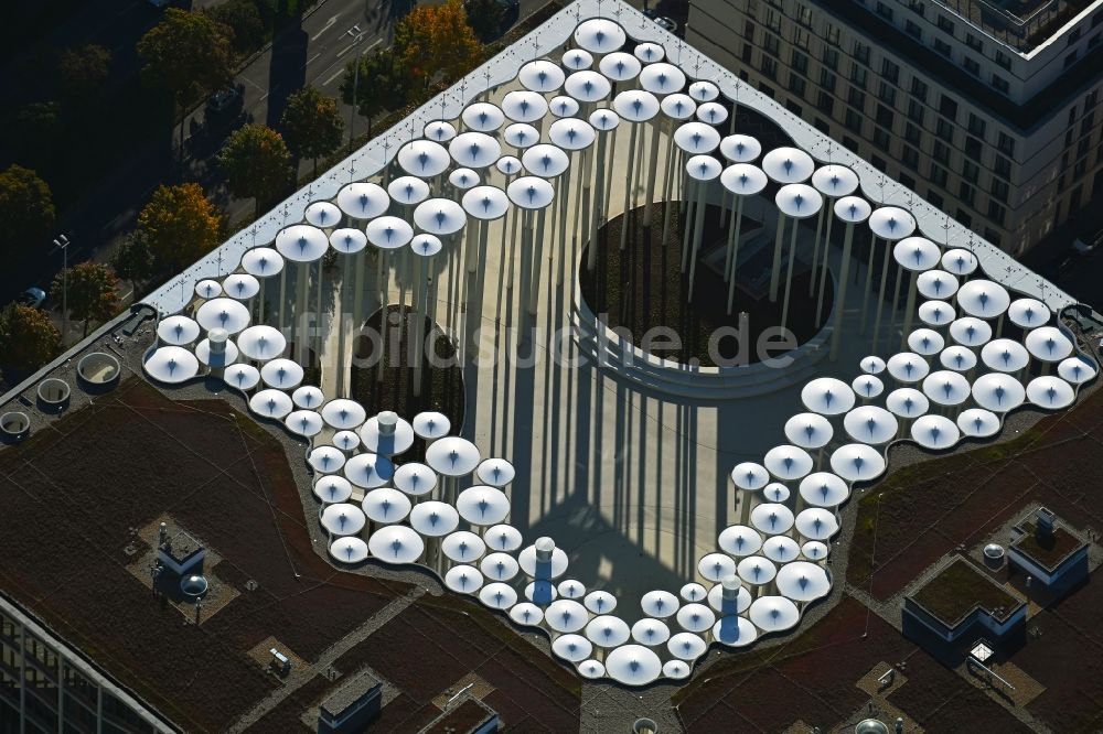 Leipzig von oben - Neubau des Verwaltungsgebäude SAB - Sächsische Aufbaubank in Leipzig im Bundesland Sachsen, Deutschland