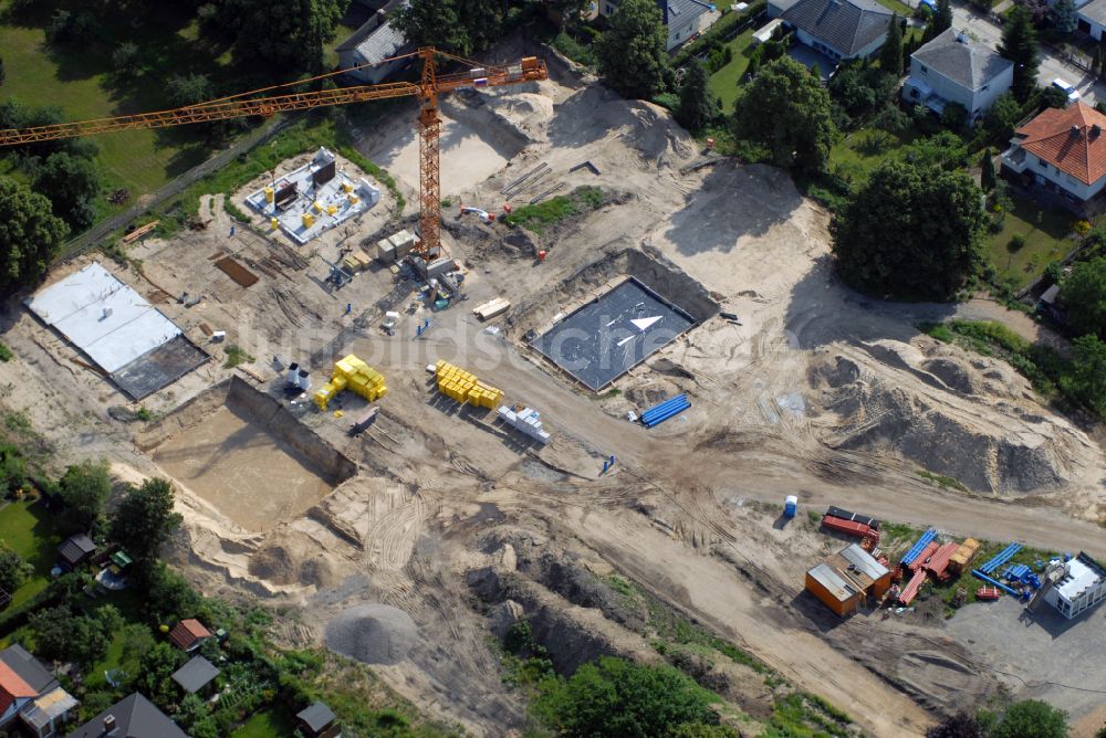 Luftbild Berlin - Neubau - Villa im Wohngebiet einer Einfamilienhaus- Siedlung in Berlin, Deutschland