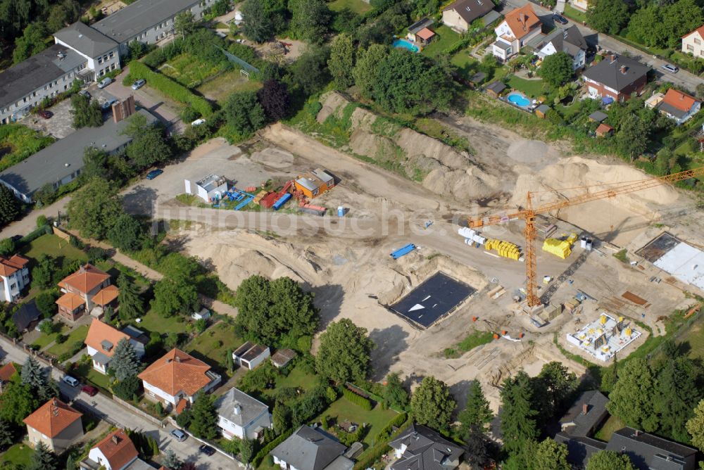 Luftbild Berlin - Neubau - Villa im Wohngebiet einer Einfamilienhaus- Siedlung in Berlin, Deutschland