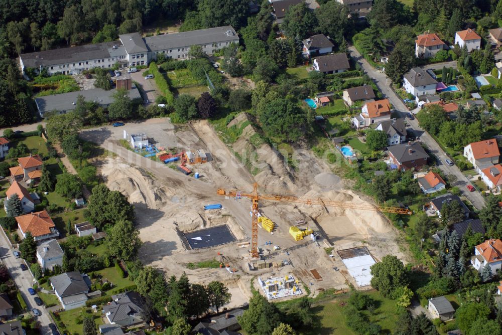 Luftbild Berlin - Neubau - Villa im Wohngebiet einer Einfamilienhaus- Siedlung in Berlin, Deutschland