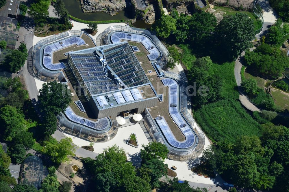 Luftaufnahme Berlin - Neubau des Vogelhauses im Berliner Zoo im Bezirk Charlottenburg in Berlin