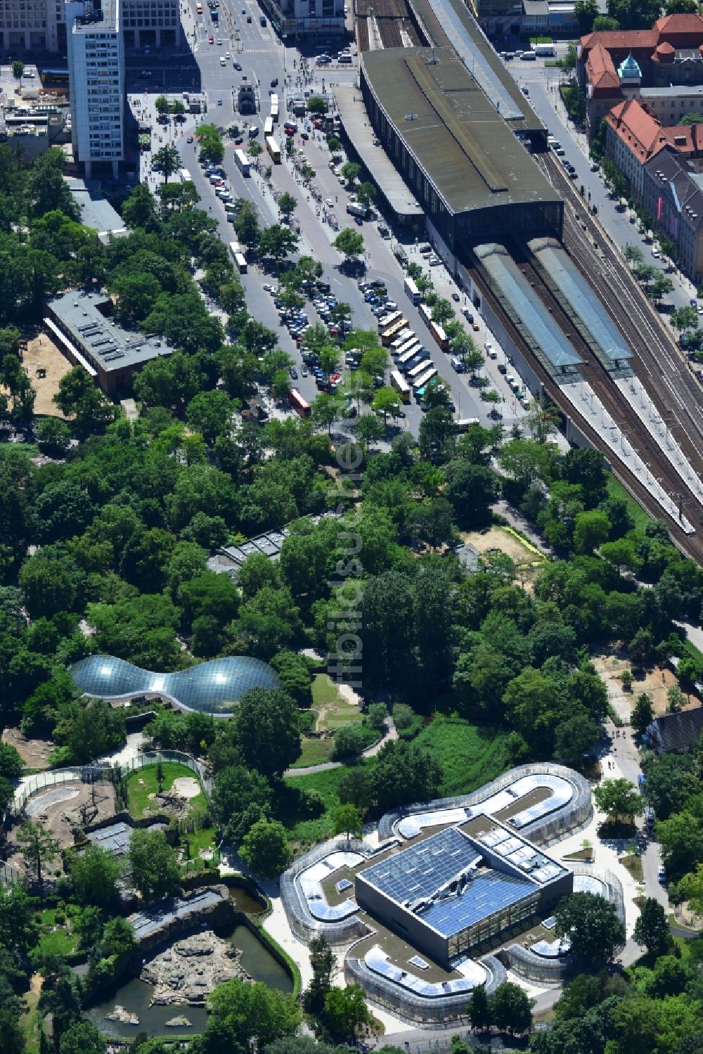 Berlin von oben - Neubau des Vogelhauses im Berliner Zoo im Bezirk Charlottenburg in Berlin