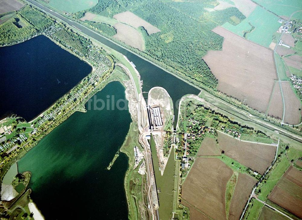 Luftaufnahme Rothensee - Neubau des Wasserstraßenkreuzes Magdeburg