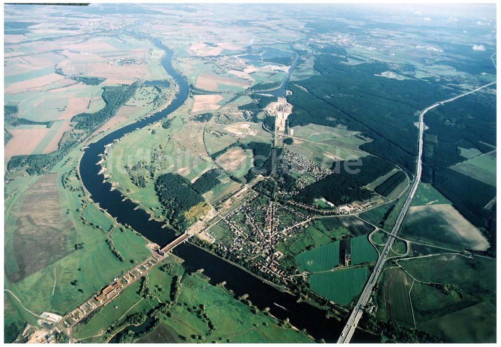 Rothensee aus der Vogelperspektive: Neubau des Wasserstraßenkreuzes Magdeburg