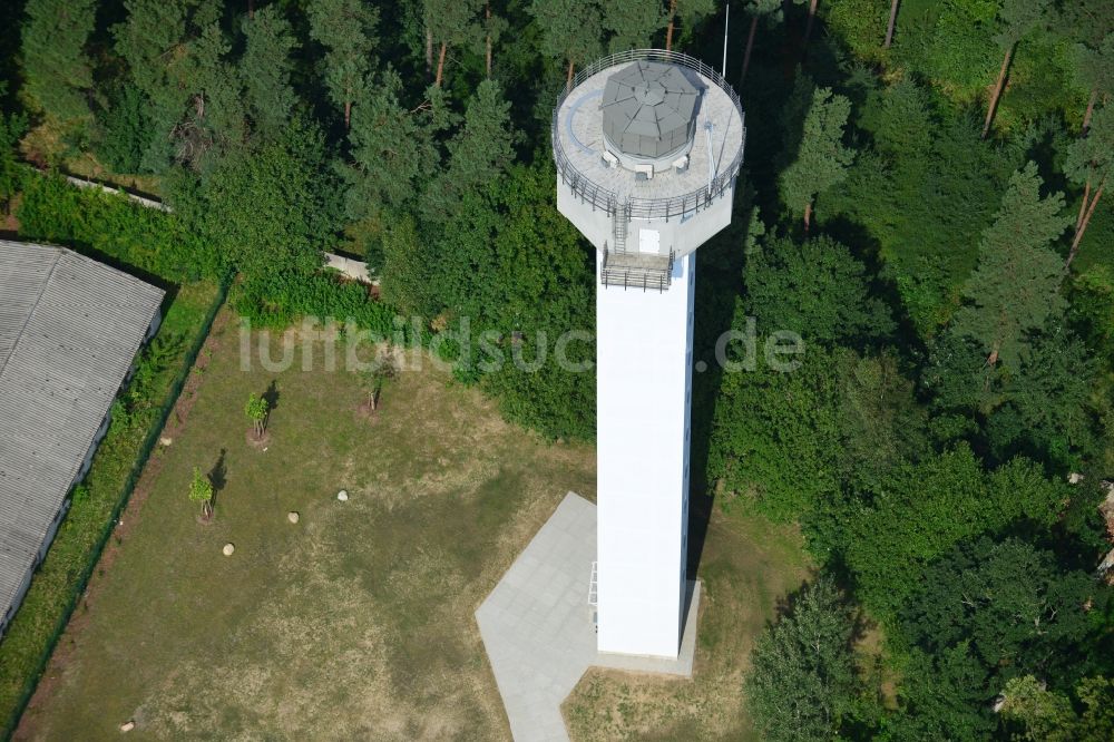 Luftaufnahme PRÖTZEL OT Heidekrug - Neubau des Wetterradarturmes des DWD Deutscher Wetterdienst auf dem Gelände der ehemaligen Kaserne Heidekrug