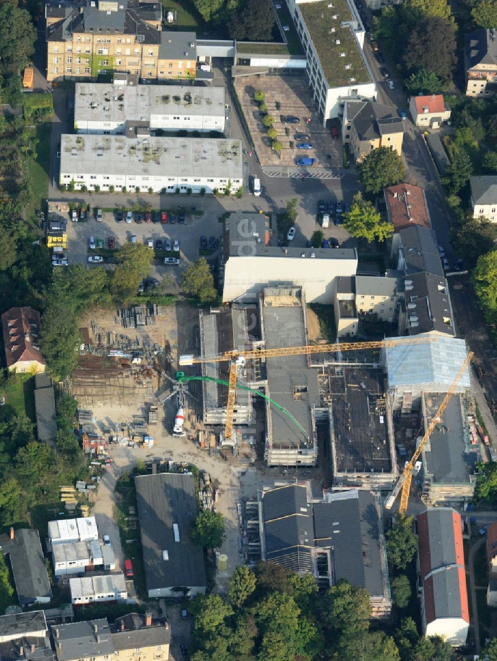 Potsdam von oben - Neubau des Wissenschafts- und Restaurierungszentrums in Potsdam im Bundesland Brandenburg