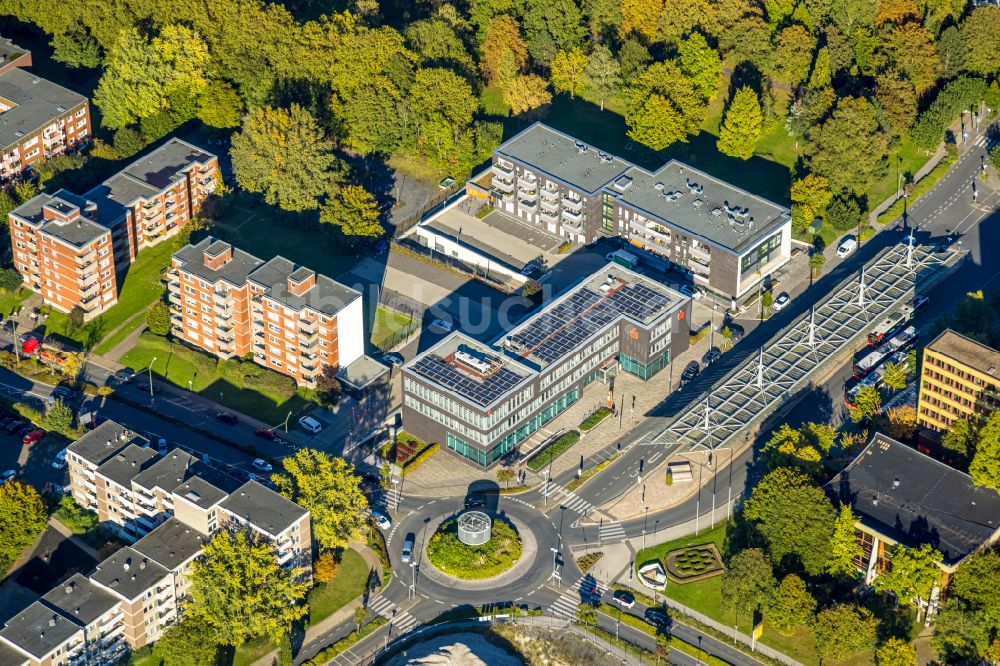 Luftbild Bergkamen - Neubau Wohn- und Geschäftshaus mit Bürotrakt an der Hubert-Biernat-Straße / Töddinghauser Straße in Bergkamen im Bundesland Nordrhein-Westfalen, Deutschland