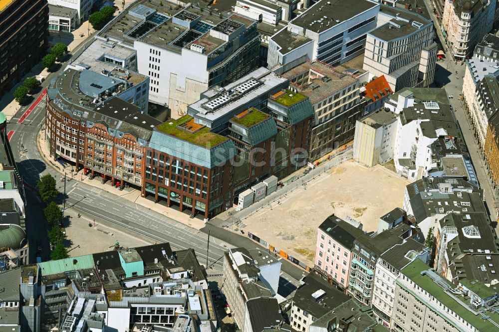 Luftbild Hamburg - Neubau Wohn- und Geschäftshaus Am Gänsemark in Hamburg, Deutschland