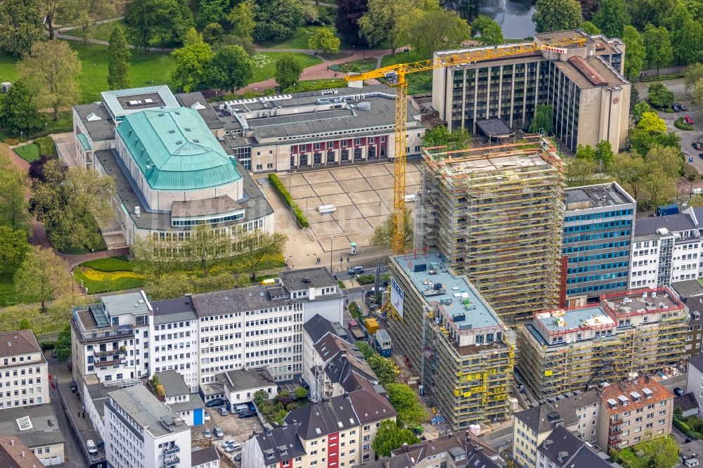 Luftaufnahme Essen - Neubau Wohn- und Geschäftshaus Huyssenallee - Heinrichstraße in Essen im Bundesland Nordrhein-Westfalen, Deutschland