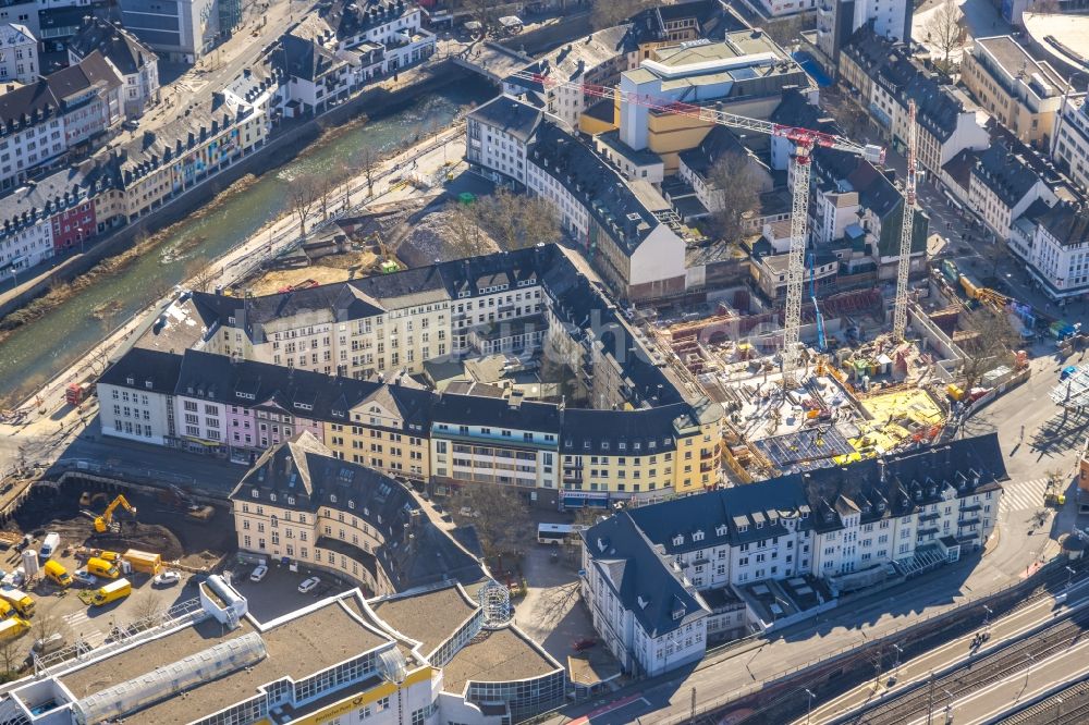 Luftaufnahme Siegen - Neubau Wohn- und Geschäftshaus Johann-Moritz-Quartier in Siegen im Bundesland Nordrhein-Westfalen, Deutschland