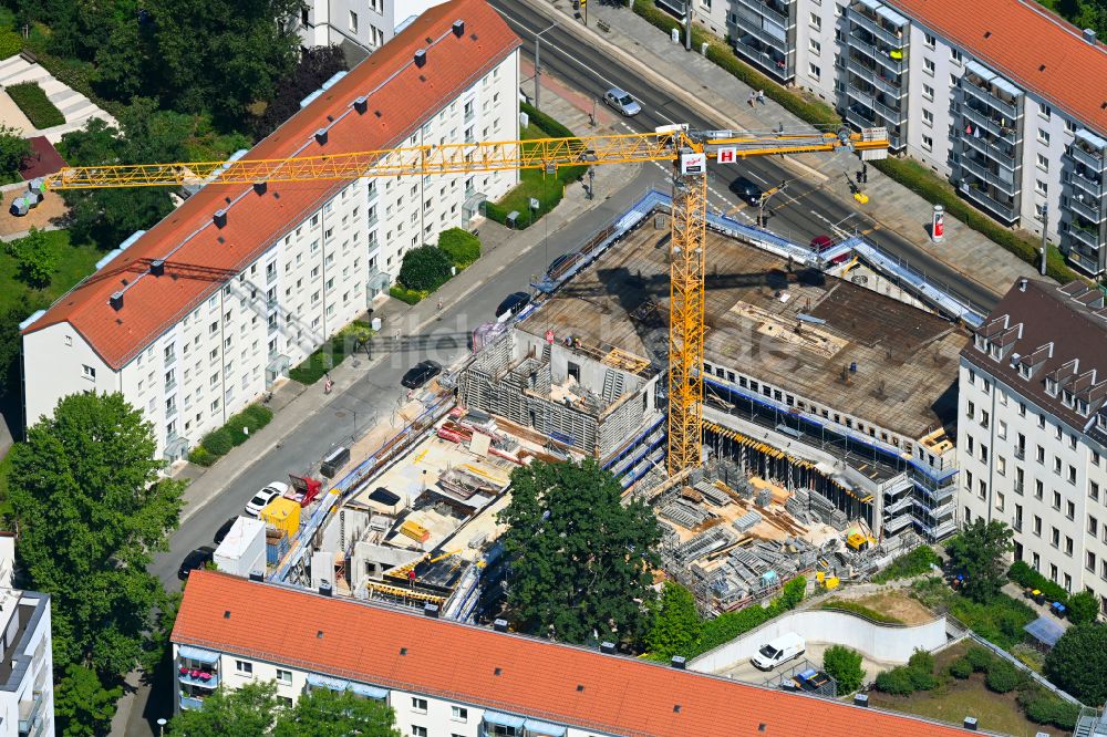 Luftaufnahme Dresden - Neubau Wohn- und Geschäftshaus Katholisches Probst-Beier-Haus in Dresden im Bundesland Sachsen, Deutschland