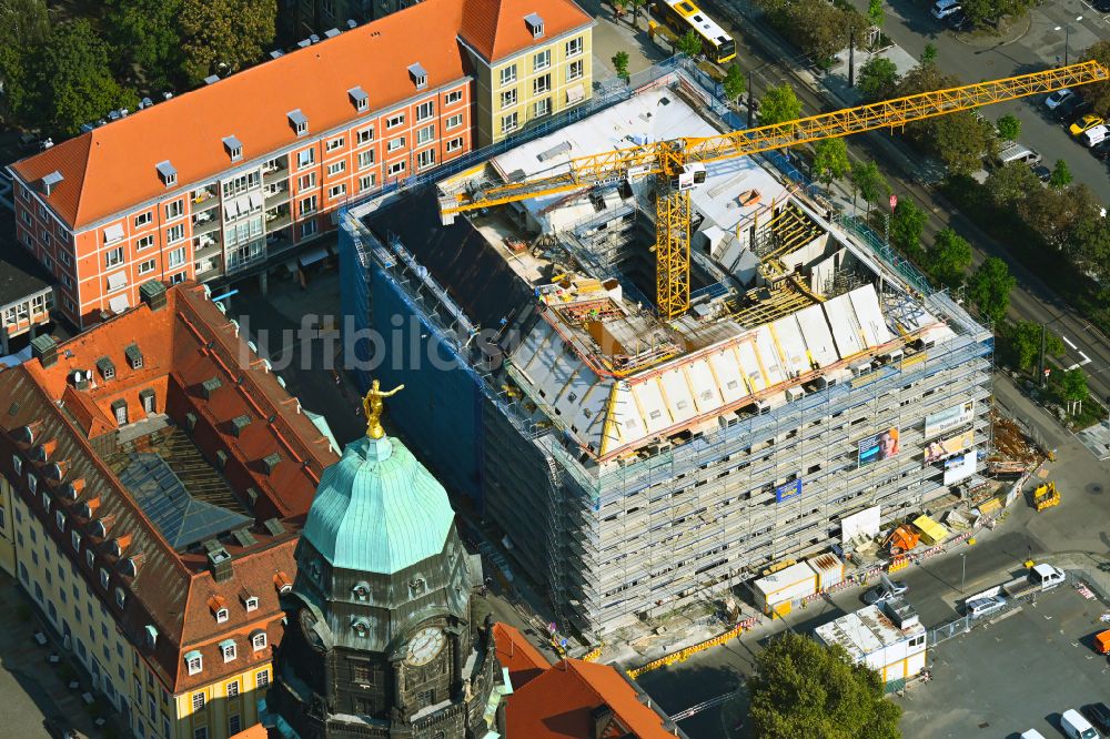 Dresden aus der Vogelperspektive: Neubau Wohn- und Geschäftshaus Quartier Ringstraße im Ortsteil Altstadt in Dresden im Bundesland Sachsen, Deutschland