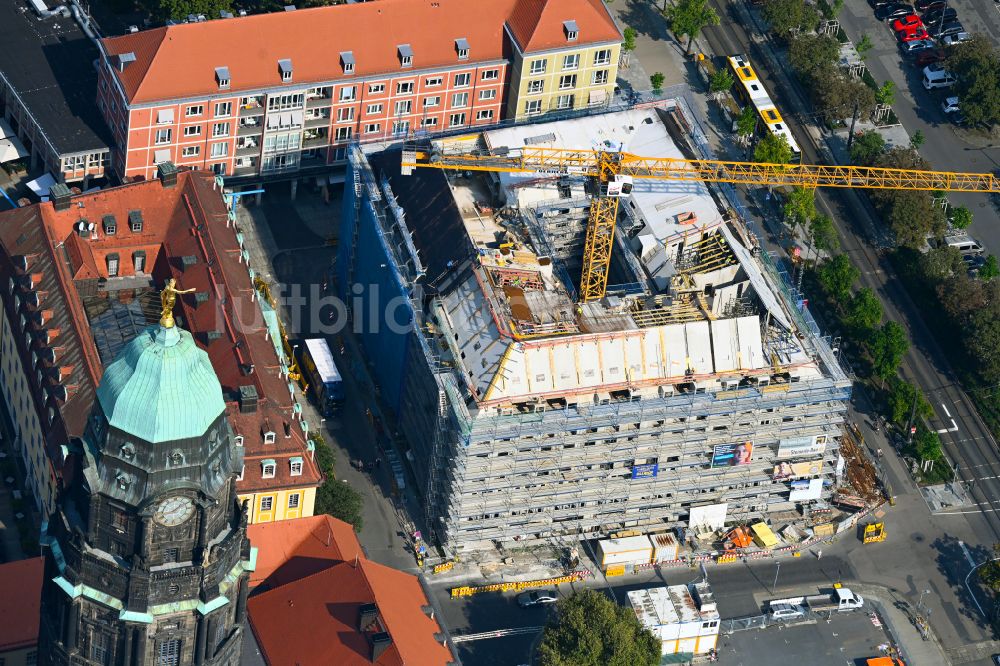 Luftbild Dresden - Neubau Wohn- und Geschäftshaus Quartier Ringstraße im Ortsteil Altstadt in Dresden im Bundesland Sachsen, Deutschland