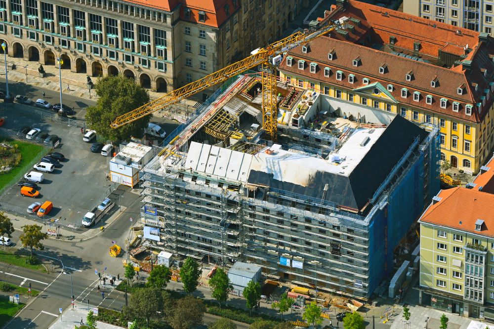 Luftbild Dresden - Neubau Wohn- und Geschäftshaus Quartier Ringstraße im Ortsteil Altstadt in Dresden im Bundesland Sachsen, Deutschland