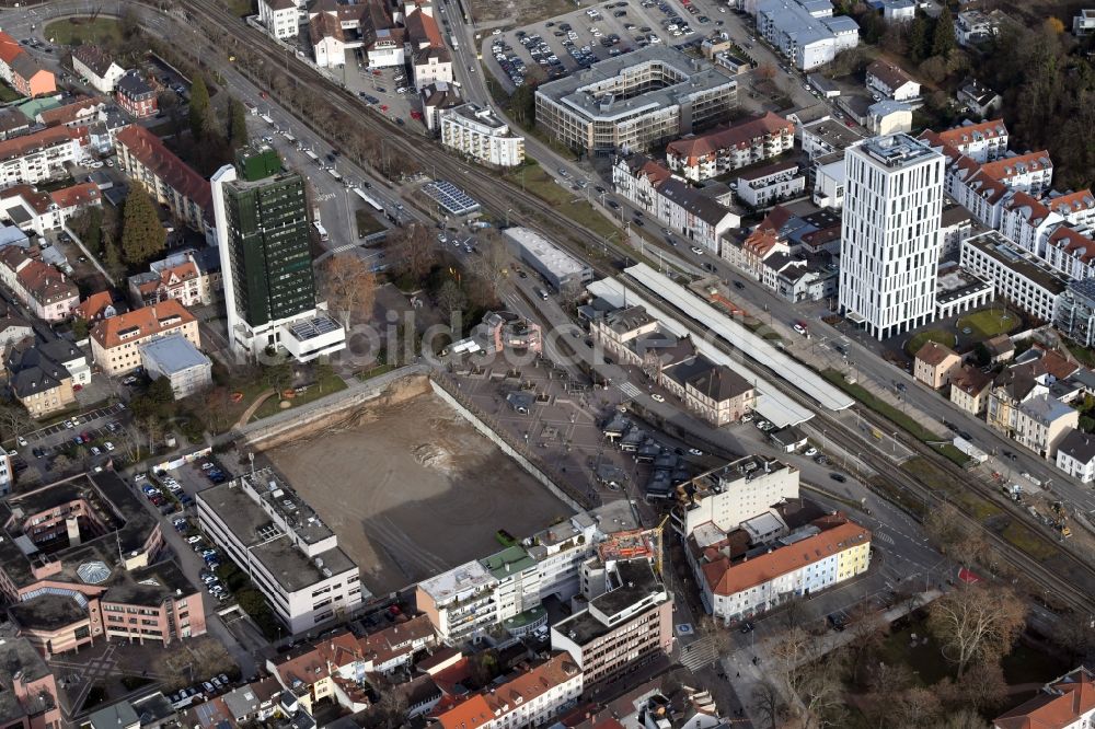 Luftaufnahme Lörrach - Neubau Wohn- und Geschäftshaus Viertel Lö in Lörrach im Bundesland Baden-Württemberg, Deutschland