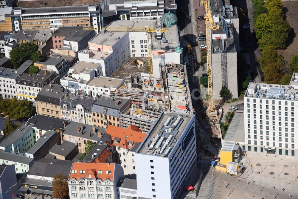 Luftaufnahme Halle (Saale) - Neubau Wohn- und Geschäftshaus Viertel im Ortsteil Nördliche Innenstadt in Halle (Saale) im Bundesland Sachsen-Anhalt, Deutschland