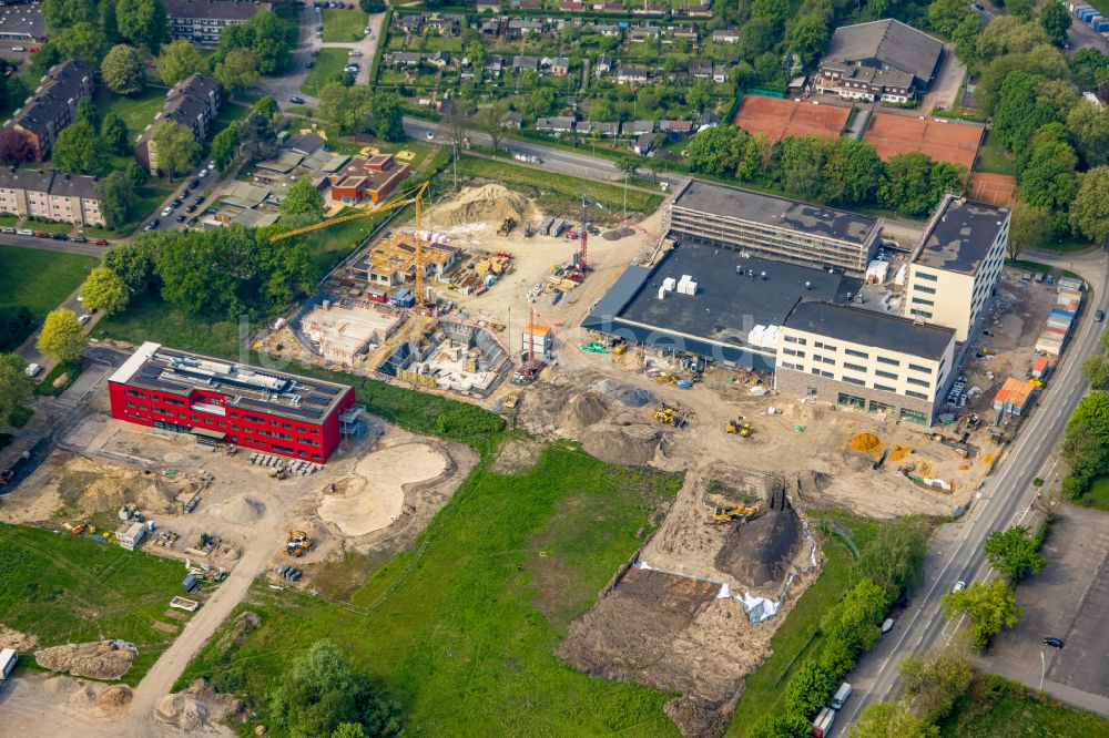 Herne von oben - Neubau Wohn- und Geschäftshaus Viertel Quartier Kaiserstraße in Herne im Bundesland Nordrhein-Westfalen, Deutschland