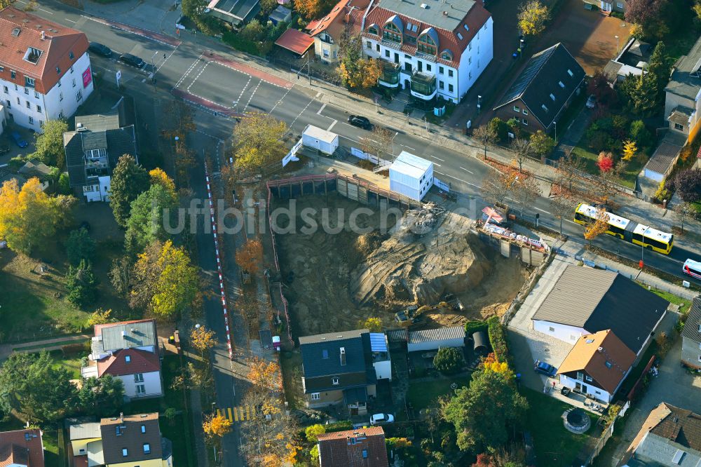 Luftaufnahme Berlin - Neubau eines Wohn- und Geschäftshauses in Berlin, Deutschland