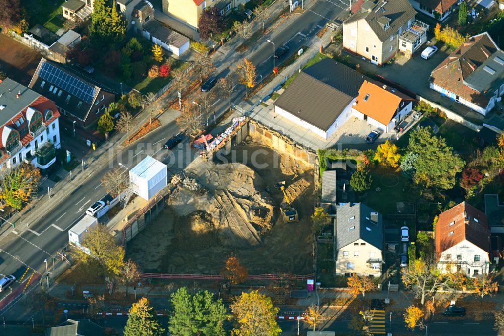 Luftbild Berlin - Neubau eines Wohn- und Geschäftshauses in Berlin, Deutschland