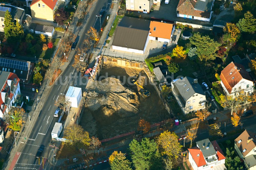 Luftaufnahme Berlin - Neubau eines Wohn- und Geschäftshauses in Berlin, Deutschland