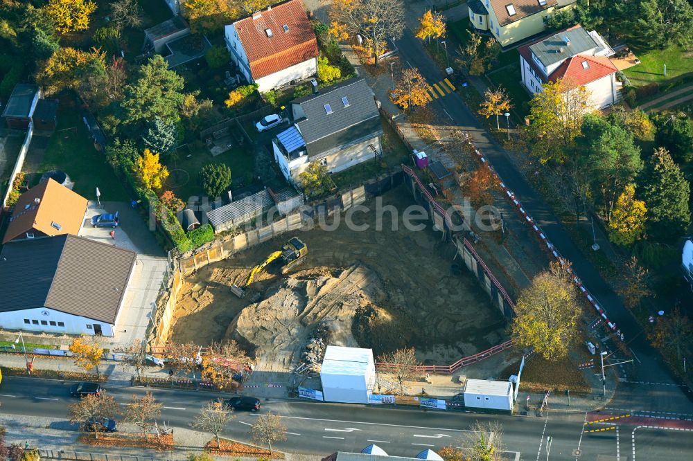 Luftbild Berlin - Neubau eines Wohn- und Geschäftshauses in Berlin, Deutschland