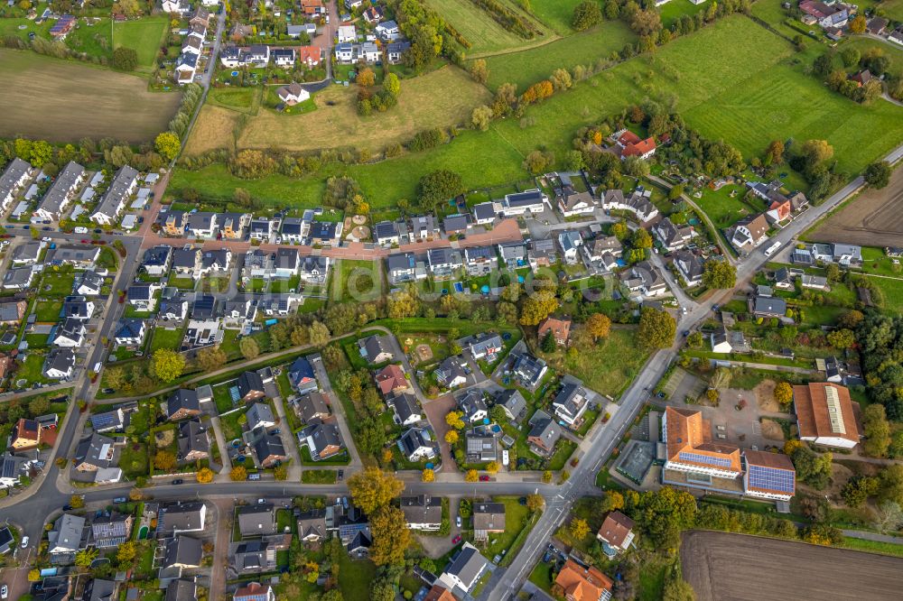 Luftaufnahme Hamm - Neubau- Wohngebiet der Einfamilienhaus- Siedlung Brandheide in Hamm im Bundesland Nordrhein-Westfalen