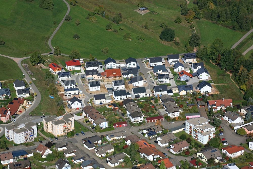 Luftaufnahme Wehr - Neubau- Wohngebiet einer Einfamilienhaus- Siedlung Große Zelg in Wehr im Bundesland Baden-Württemberg, Deutschland