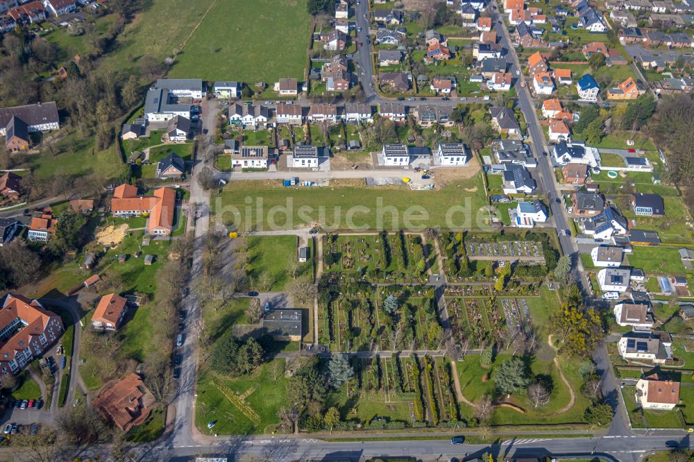 Rhynern von oben - Neubau - Wohngebiet einer Einfamilienhaus- Siedlung in Rhynern im Bundesland Nordrhein-Westfalen, Deutschland