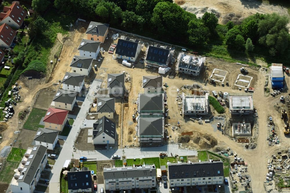 Berlin aus der Vogelperspektive: Neubau- Wohngebiet der Einfamilienhaus- Siedlung Theodorpark im Ortsteil Mahlsdorf in Berlin, Deutschland