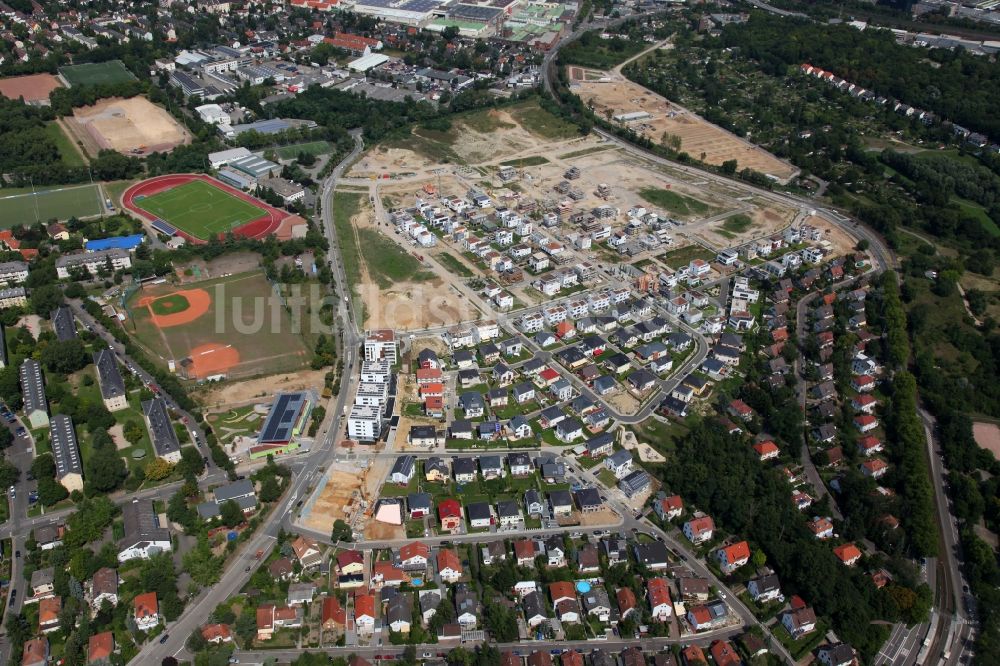 Mainz aus der Vogelperspektive: Neubau- Wohngebiet Gonsbachterassen in Mainz im Bundesland Rheinland-Pfalz